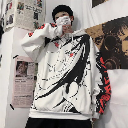 Anime Naruto Itachi Sharingan Print Hoodie for Women
