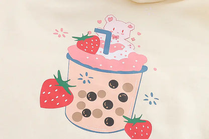 Kawaii Strawberry Hoodie for Women - Cute Anime Pullover