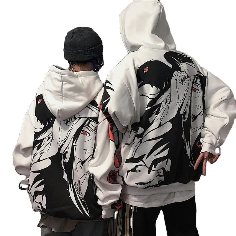 Anime Naruto Itachi Sharingan Print Hoodie for Women