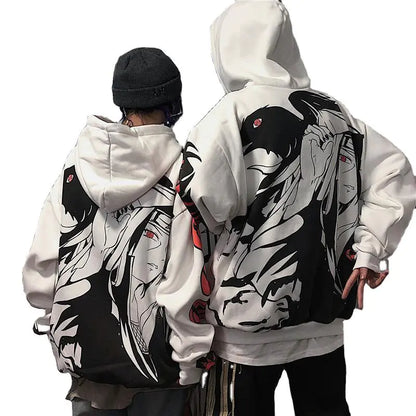 Anime Naruto Itachi Sharingan Print Hoodie for Women