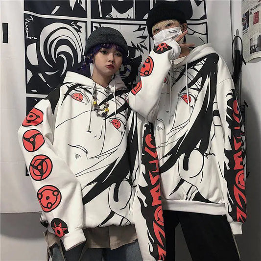 Anime Naruto Itachi Sharingan Print Hoodie for Women