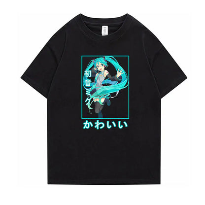 Hatsune Miku Anime Short Sleeve T-Shirt for All